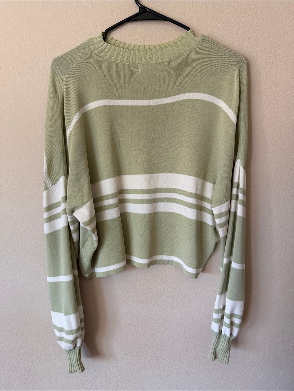 Light Sage Striped Women's Sweater - Picture 5 of 5